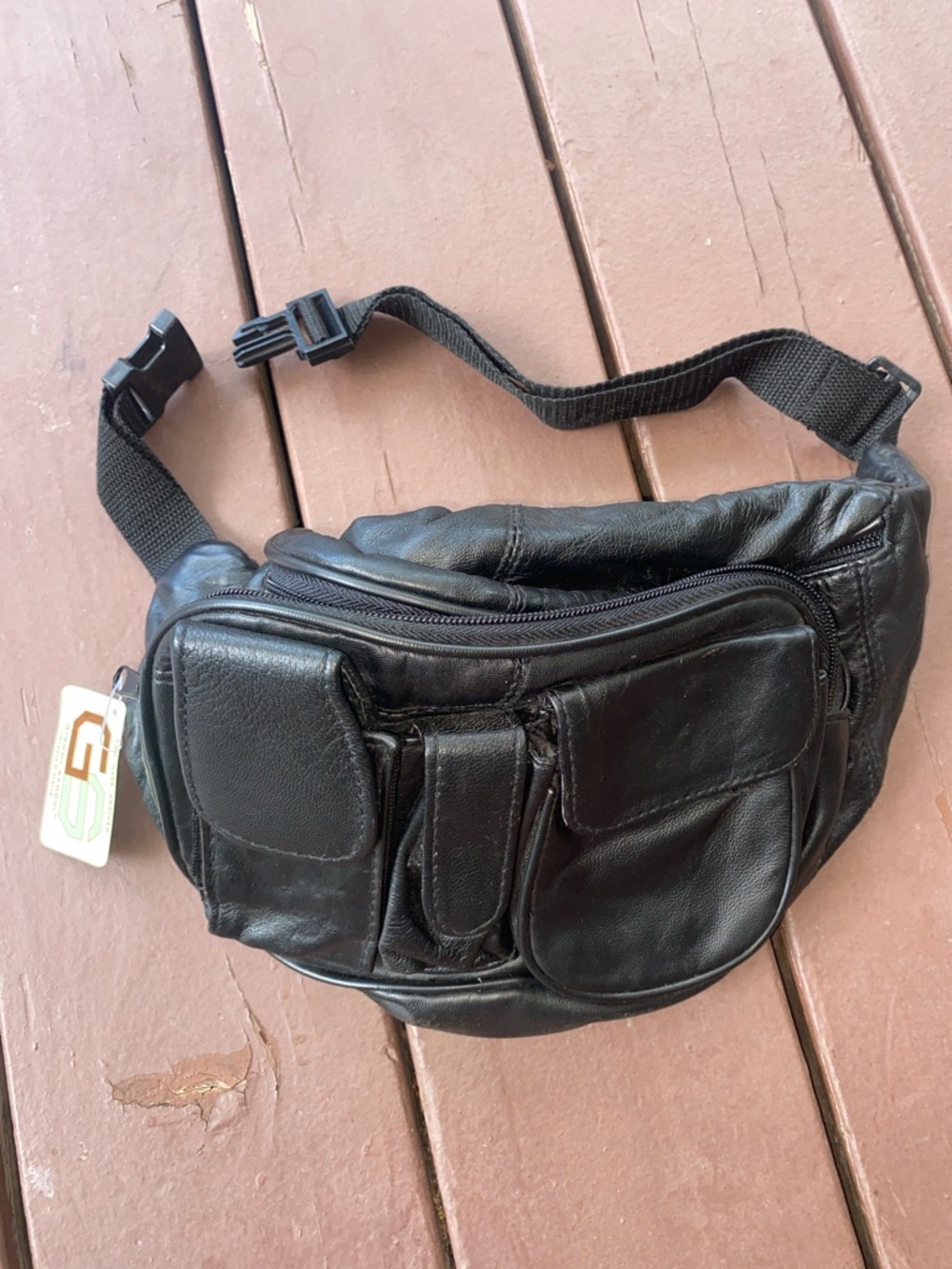 Giromy Samoni Black Leather Waist Bag Fanny Pack